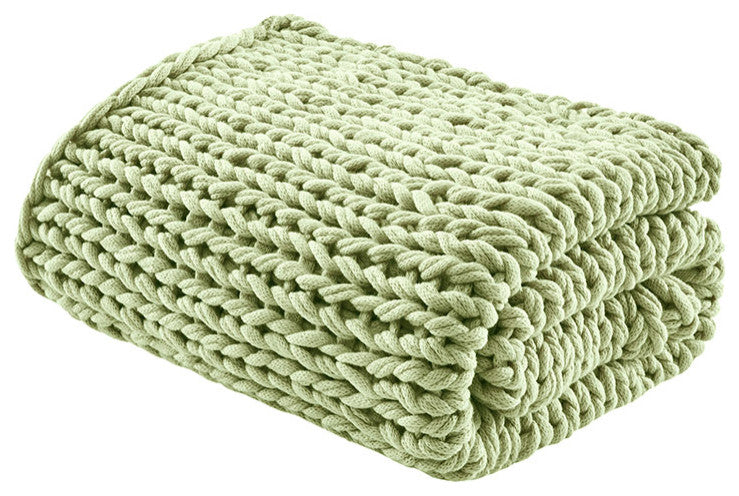 Madison Park Chunky Double Knit Hand Made Throw Blanket