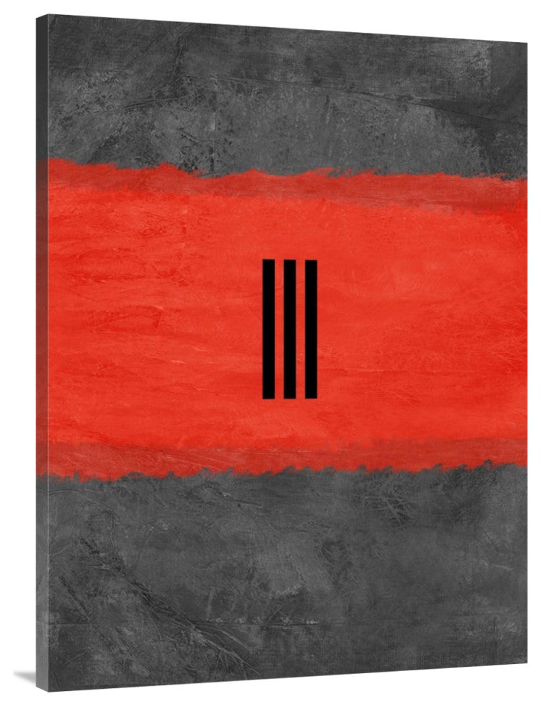 "Grey And Red Abstract 1" Fine Art Print