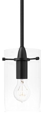 Effimero 1-Light Stem Hung Pendant Lamp, Black