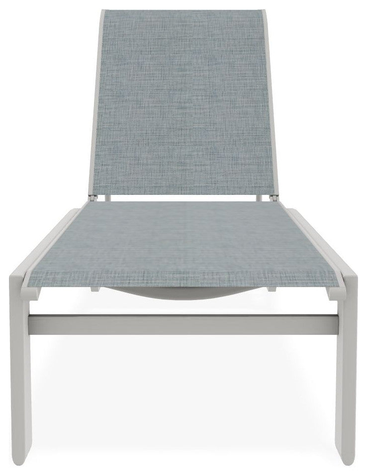 Kendall Sling Stackable Outdoor Chaise Lounge, Charm/Snow