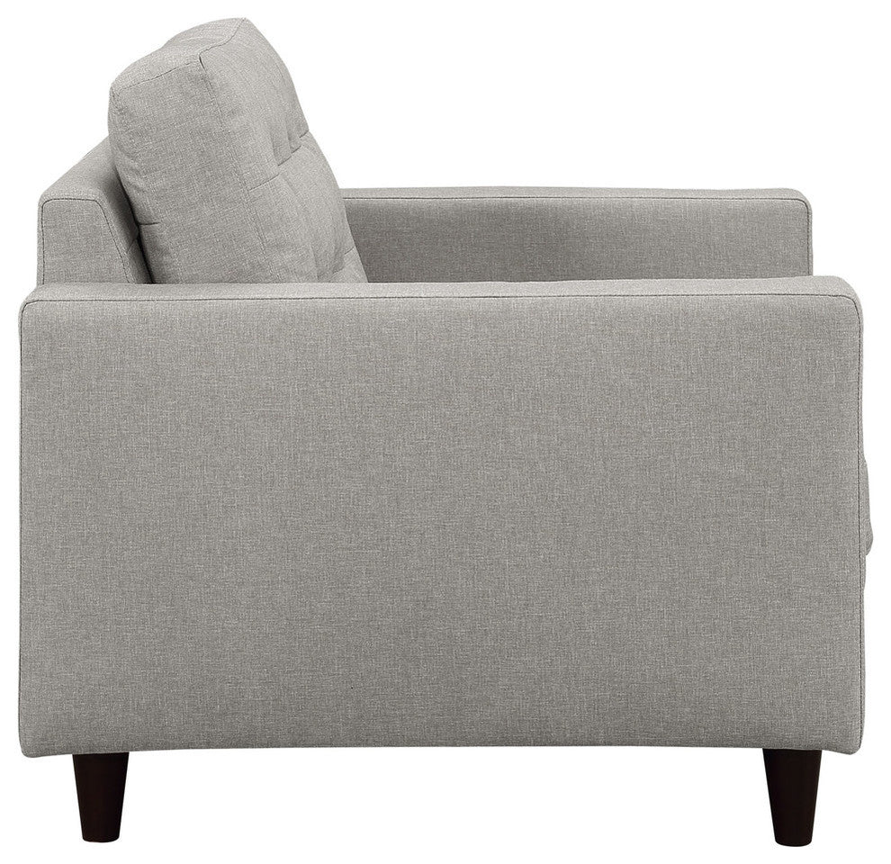 Modern Contemporary Upholstered Armchair, Light Gray Fabric