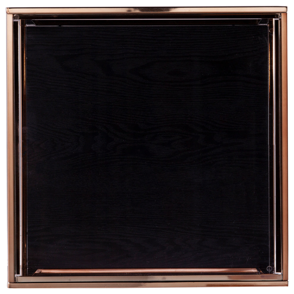 Lexington Glass-Top End Table, Champagne and Black