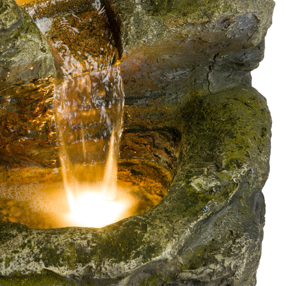 Rock Fountain with LED Lights