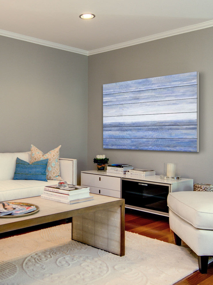 "The Ocean" Print on White Wood, 36"x24"