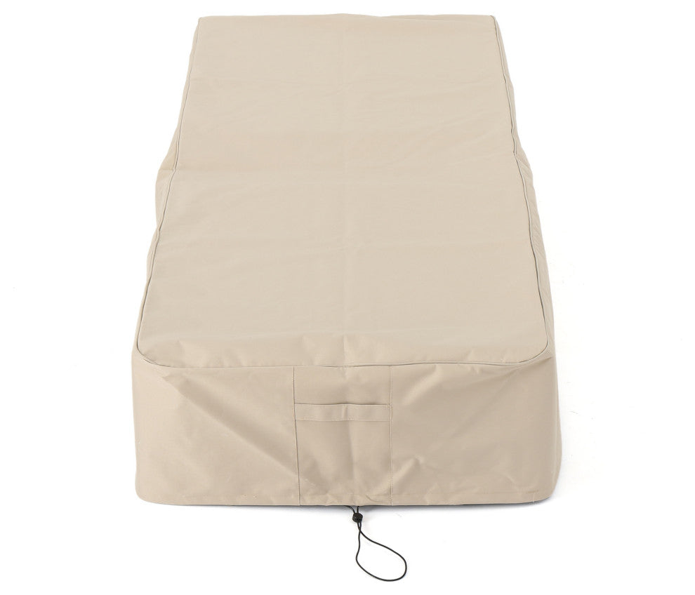 GDF Studio Solana Outdoor Beige Waterproof Fabric Lounge Set Cover, Set of 2