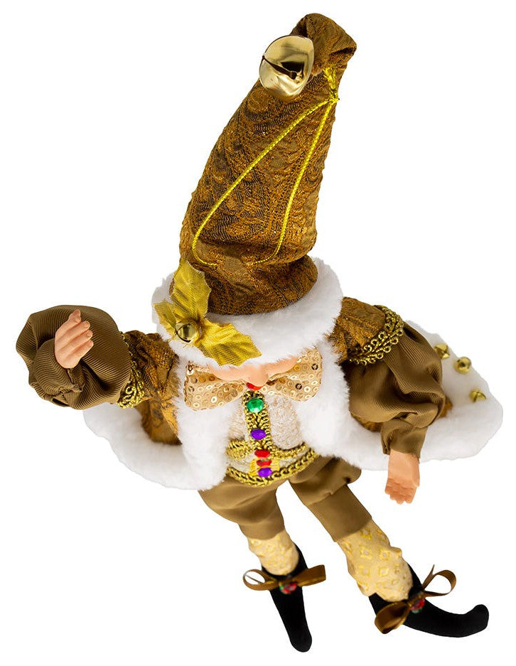 Kurt Adler 16" Kringle Klaus Fortune Gold Elf Ornament