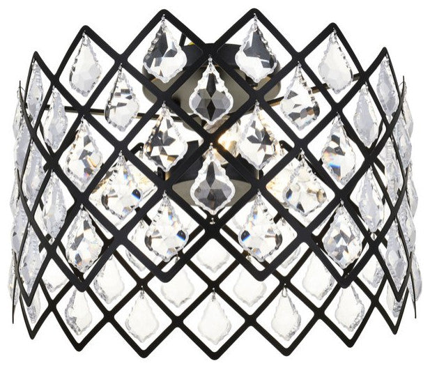 Lacy 13" Flush Mount, Black