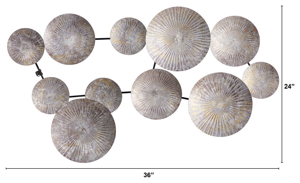 3' x 2' Galvanized Textured Plates Antique Wall Art