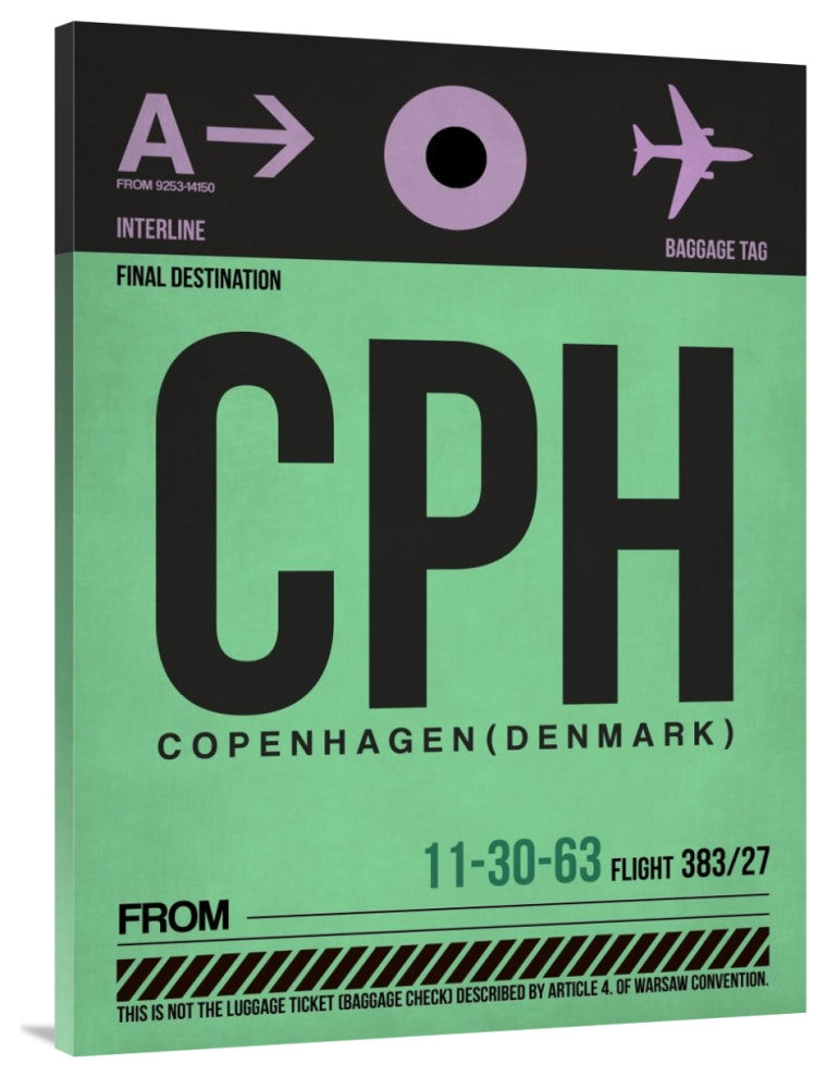 "CPH Copenhagen Luggage Tag 1" Fine Art Print