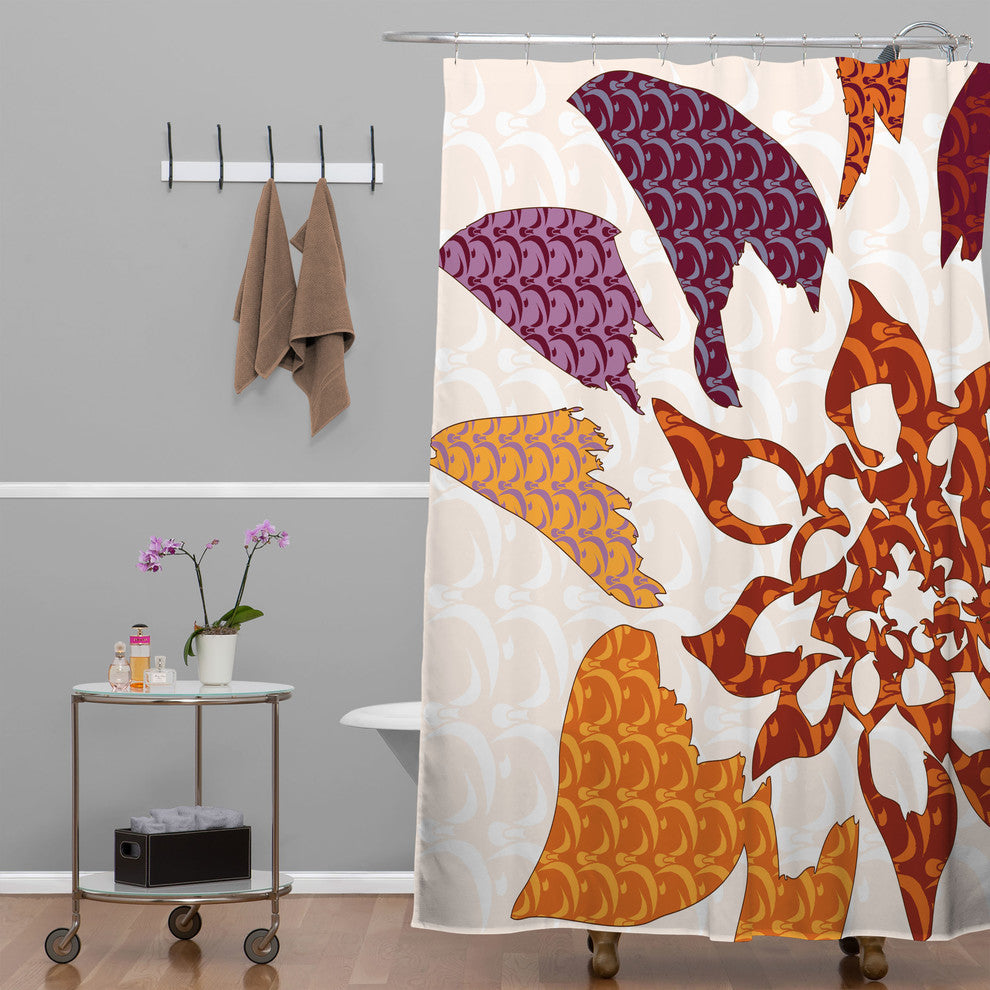 Deny Designs Karen Harris Constance In Orange Blossom Shower Curtain