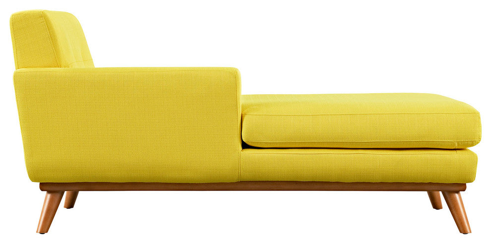 Modern Contemporary Left-Arm Chaise , Yellow, Fabric