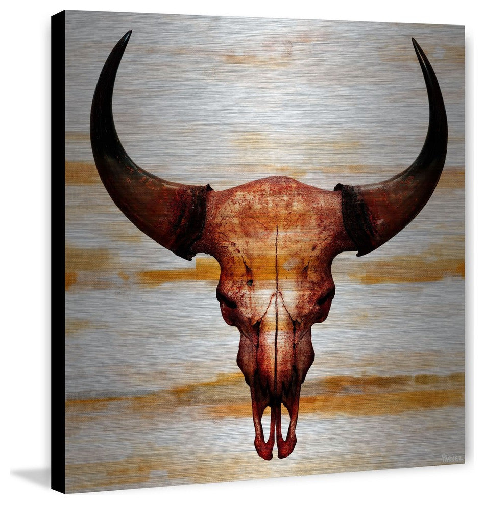 "Burnt Orange Skull" Print on Brushed Aluminum, 32"x32"