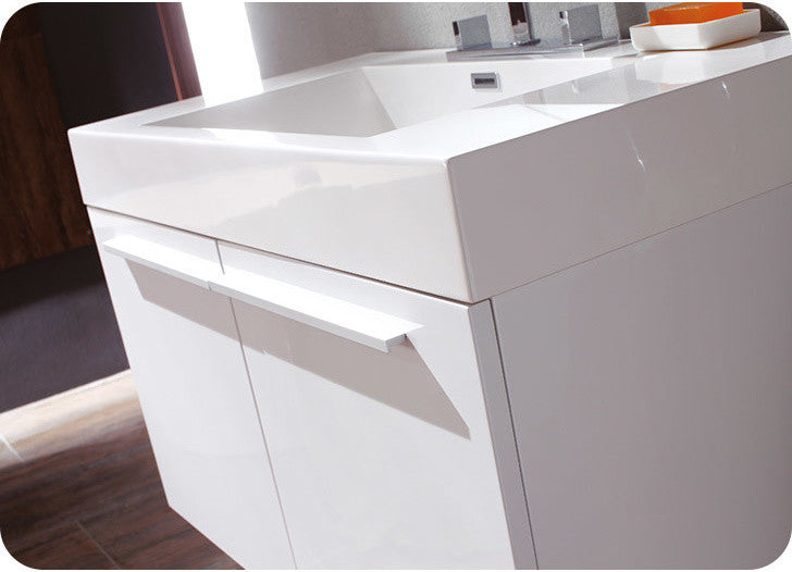 Vista White Modern Bathroom Vanity With Medicine Cabinet, FFT3801CH