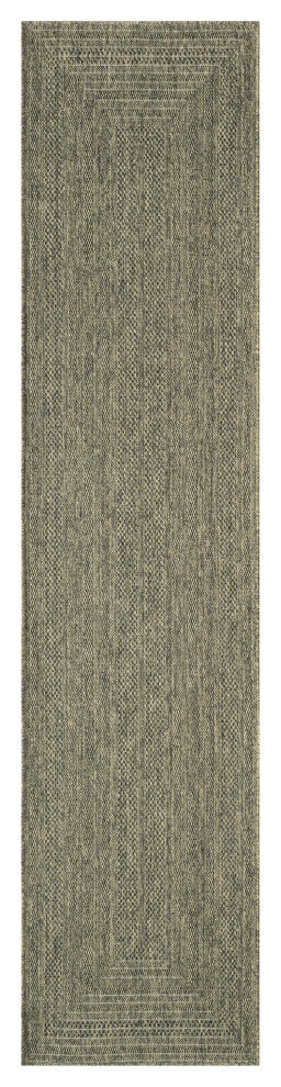 Nourison Tulum 2'2" x 10' Olive Outdoor Rug
