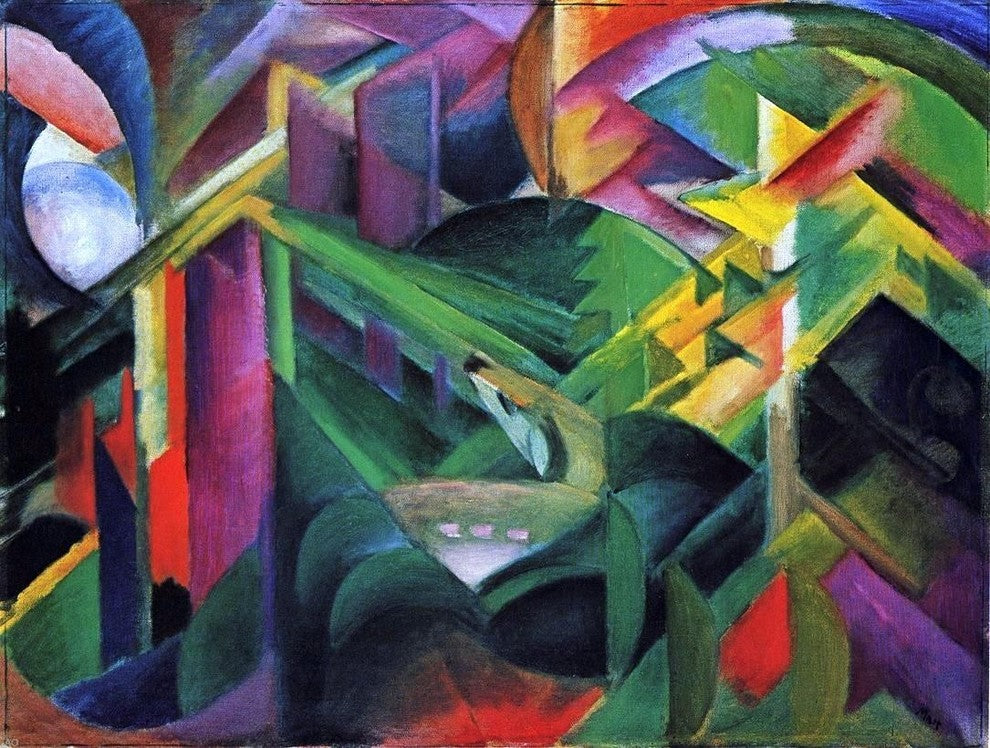 Franz Marc Deer in a Monastery Garden - 21" x 28" Premium Canvas Print