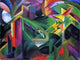 Franz Marc Deer in a Monastery Garden - 21" x 28" Premium Canvas Print