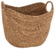 Deco 79 Large Seagrass Woven Wicker Basket with Arched Handles, Rustic Natural B