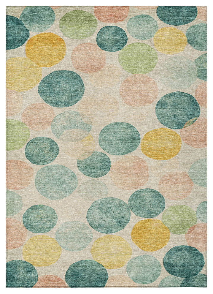 Machine Washable Indoor/Outdoor Chantille ACN1898 Teal 3' x 5' Rug
