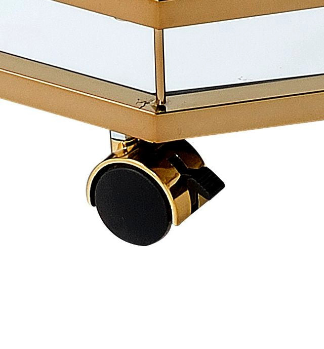 Acme Lacole Serving Cart, Mirror and Champagne