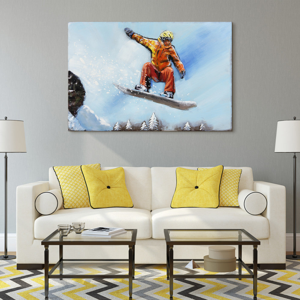 "Skateboarding" Mixed Media Iron Hand Painted Dimensional Wall Decor