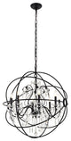 Cordelia 8-Light Pendant in Black with Clear royal cut Crystal