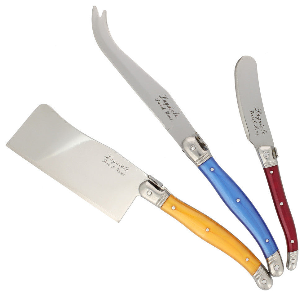 3 Piece Laguiole Cheese Set - Multi Color