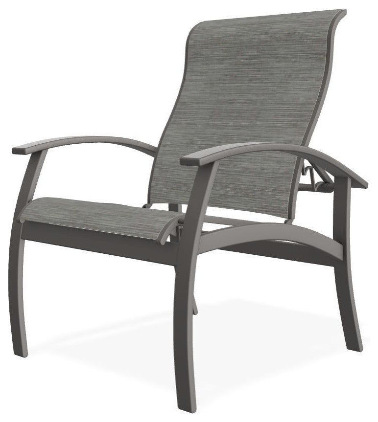 Belle Isle Sling Adjustable Outdoor Dining Chair, Sicily/Warm Gray
