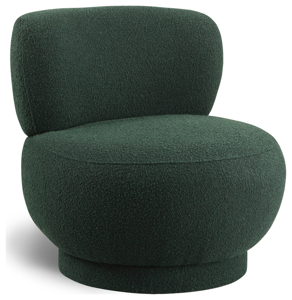 Calais Accent Chair, Green, Upholstered Base