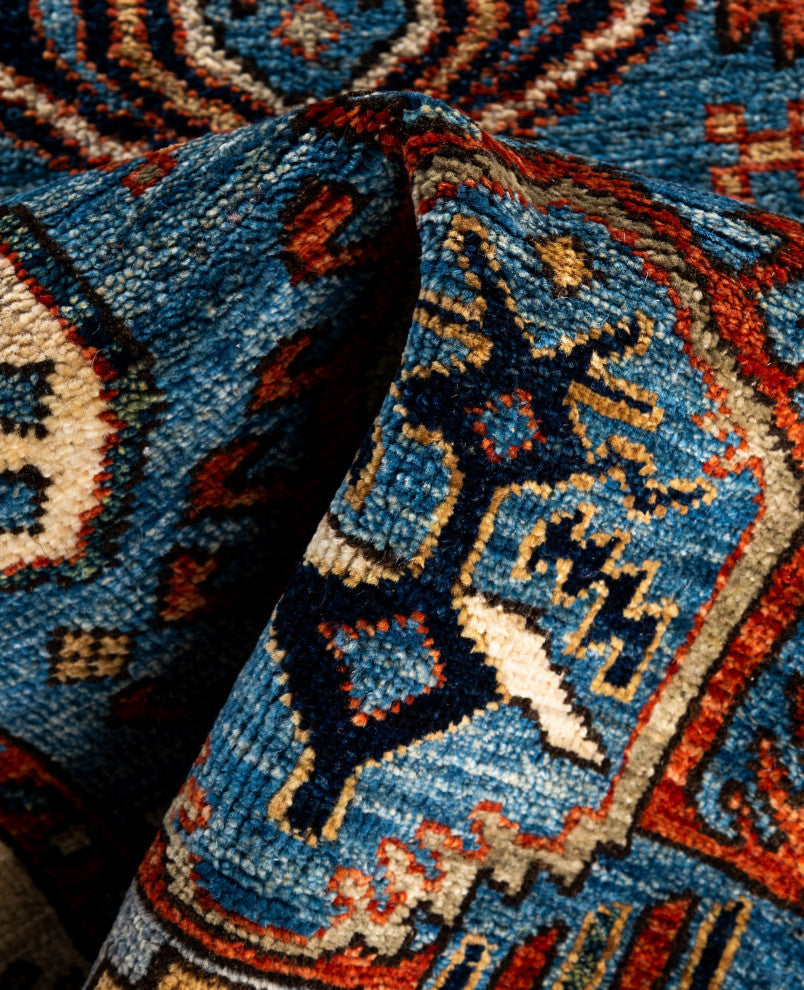 Serapi One-of-a-Kind Hand-Knotted Area Rug Light Blue, 2'8" x 8'8"
