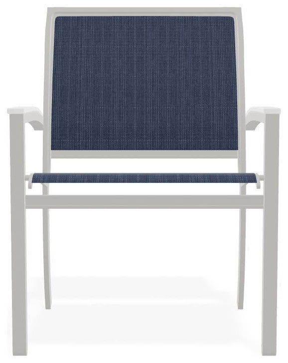 Bazza Sling Stackable Outdoor Dining Chair, Mavi/Snow