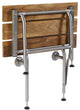 Rectangular Folding Shower Seat, Teak Wood, 32 Inch, Legs