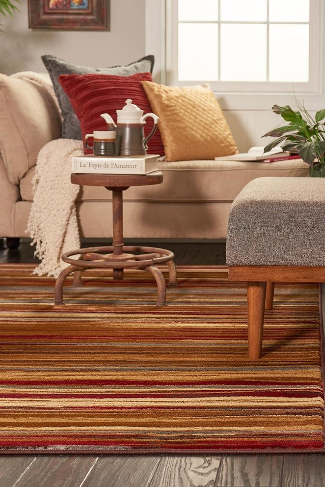 Unique Loom Beige Barista Icatu 4' 0 x 6' 0 Area Rug