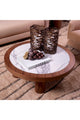 Walnut Veneer Marble Coffee Table, Eichholtz Presedio