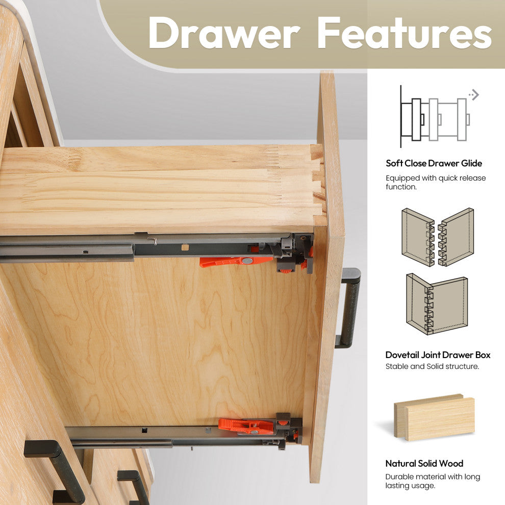 Cristo Floating Bath Vanity With Stone Top, Fir Wood Brown, 48in., No Mirror