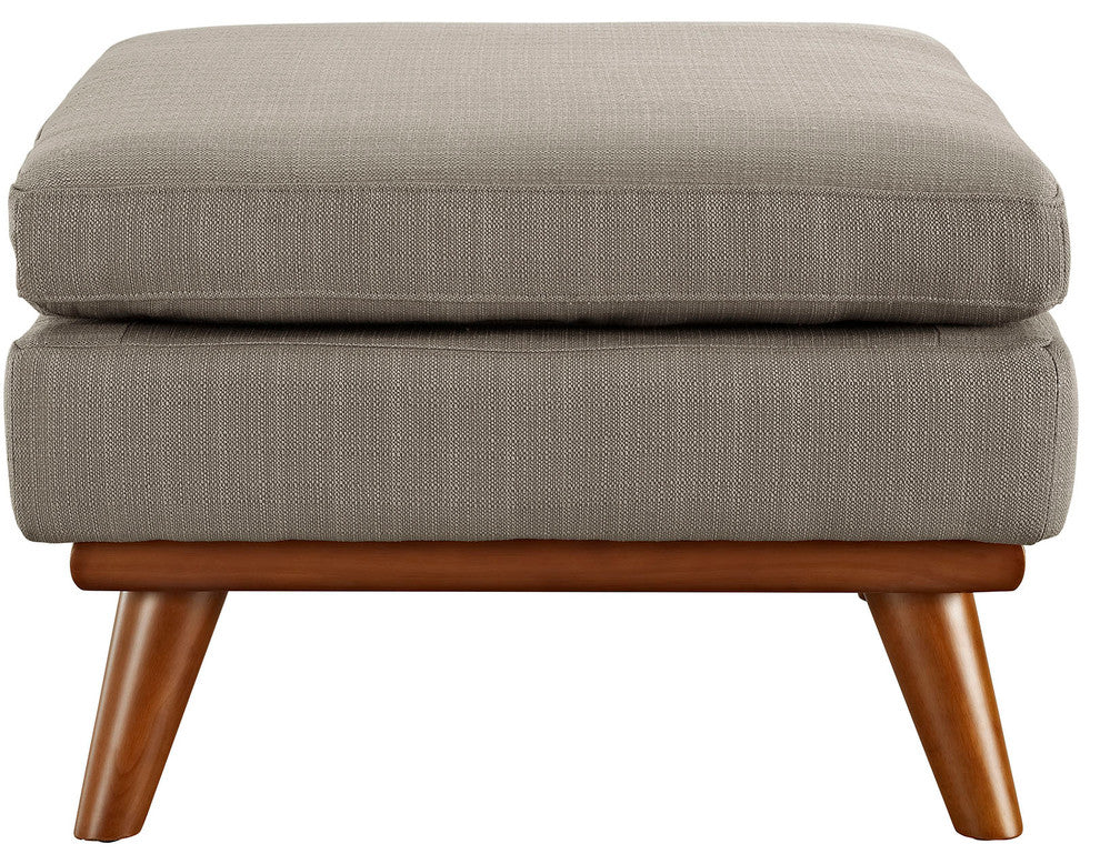 Modern Contemporary Fabric Ottoman , Grey, Fabric