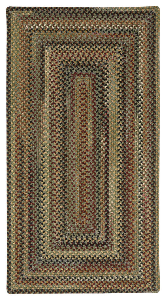 Capel Bangor Sage Green 0070_200 Braided Rugs - 24" X 8' Runner Concentric Recta