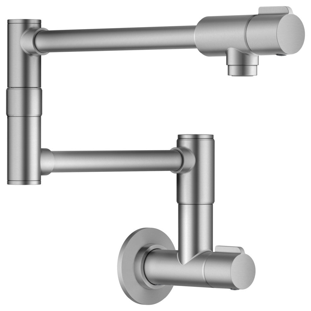 KRAUS Bolden 2 Handle Wall Mount Pot Filler Faucet, Retractable Arm, SFS