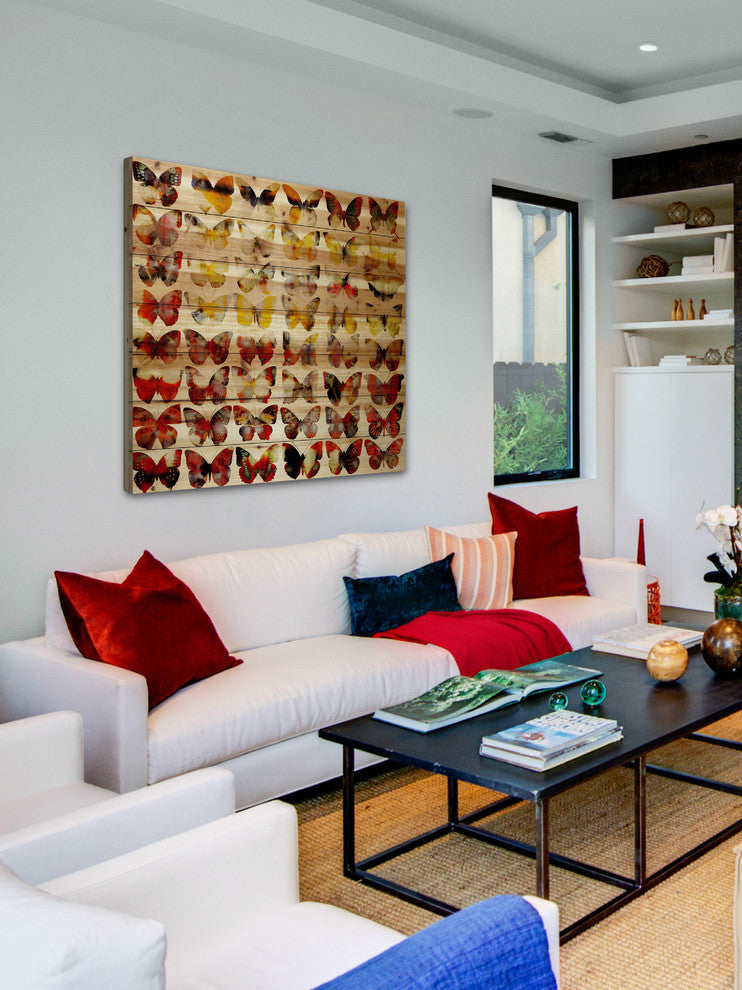 "Painted Ladies" Wall Art on Wood, 40"x40"