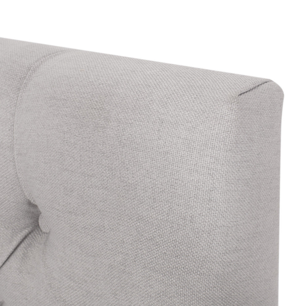 GDF Studio Cumulus Fully Upholstered Fabric Queen Bed Set, Light Gray