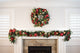 30" Lighted Christmas Wreath Scarlet Hydrangea