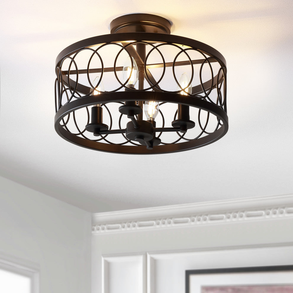 Sylvain Metal LED Semi-Flush Mount, Oil Rubbed, Oil Rubbed Bronze