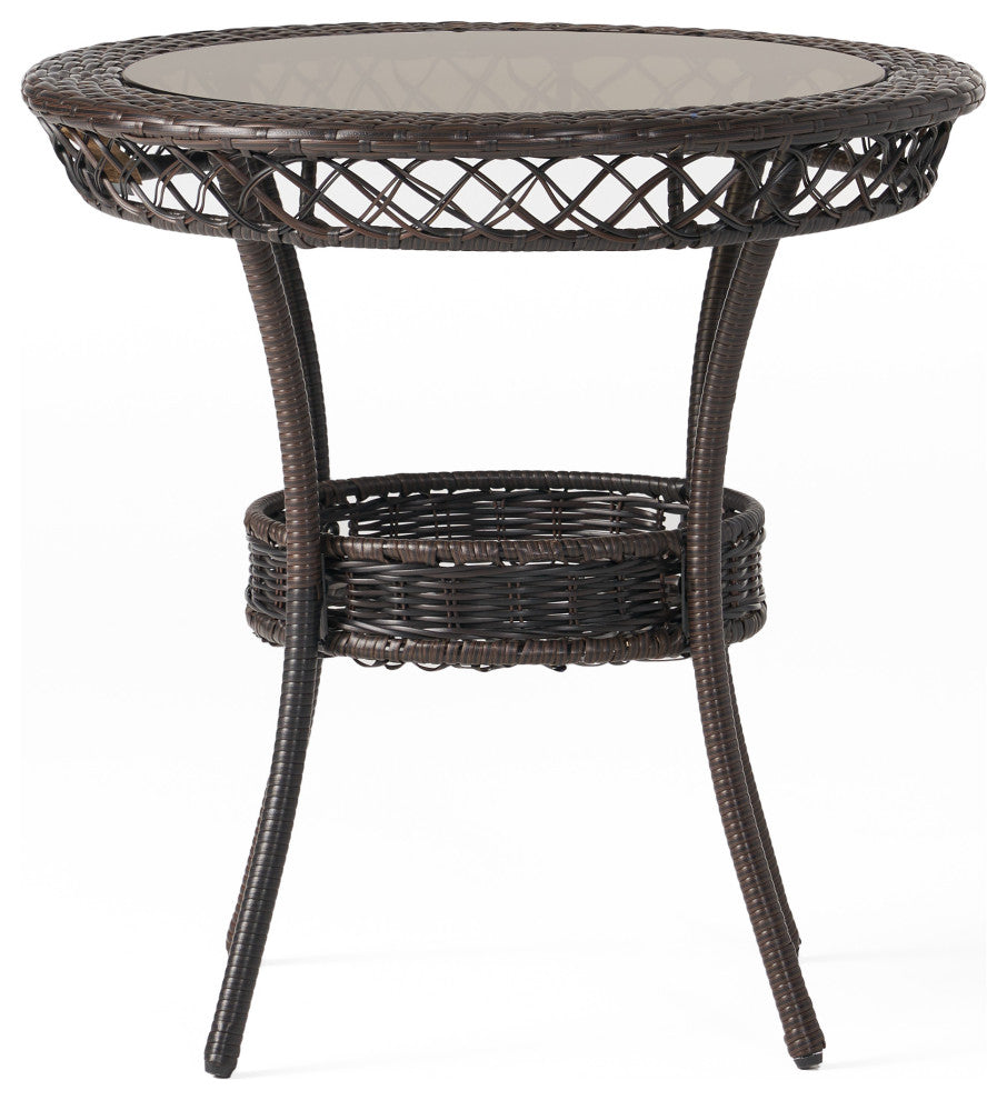 GDF Studio 3-Piece Malibu Brown Wicker Bistro Set