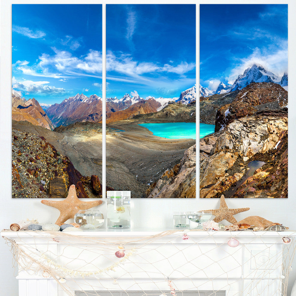"Alps Mountains in Swiss Panorama" Metal Wall Art, 3 Panels, 36"x28"