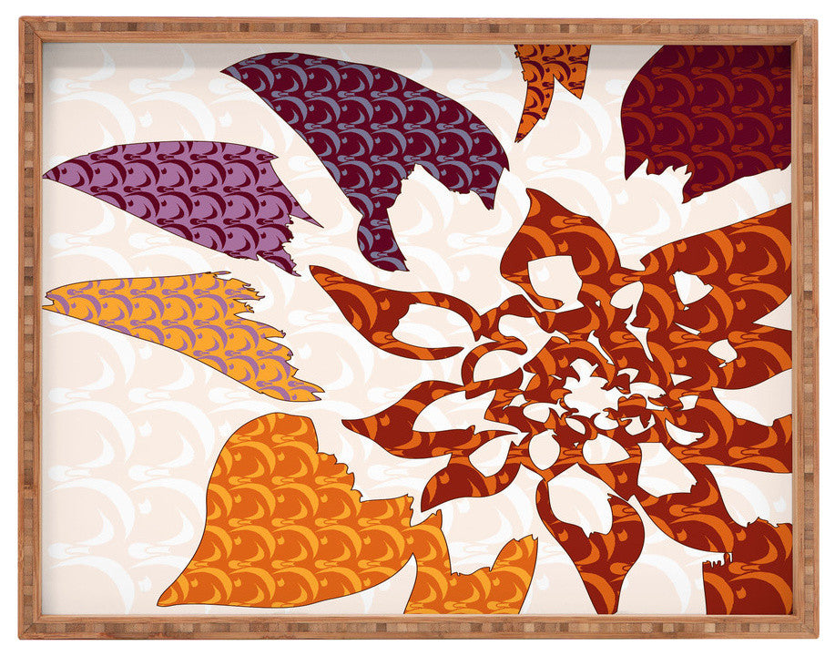 Deny Designs Karen Harris Constance In Orange Blossom Rectangular Tray