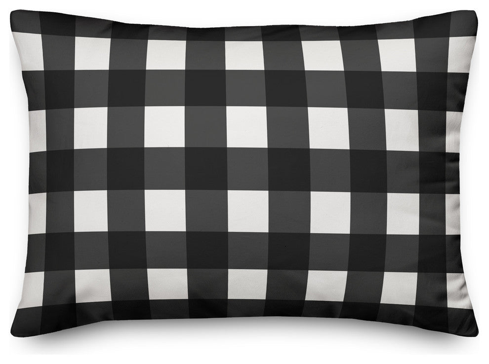 Happy Haunting Buffalo Check Throw Pillow