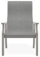 St. Catherine Sling Outdoor Armchair, Alloy/Warm Gray