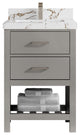 Parker 24" Single Sink Bath Vanity, Elephant Skin Gray 2" Viola Brown