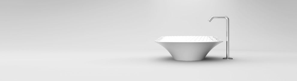 Kona Bathroom Sink, White Polish