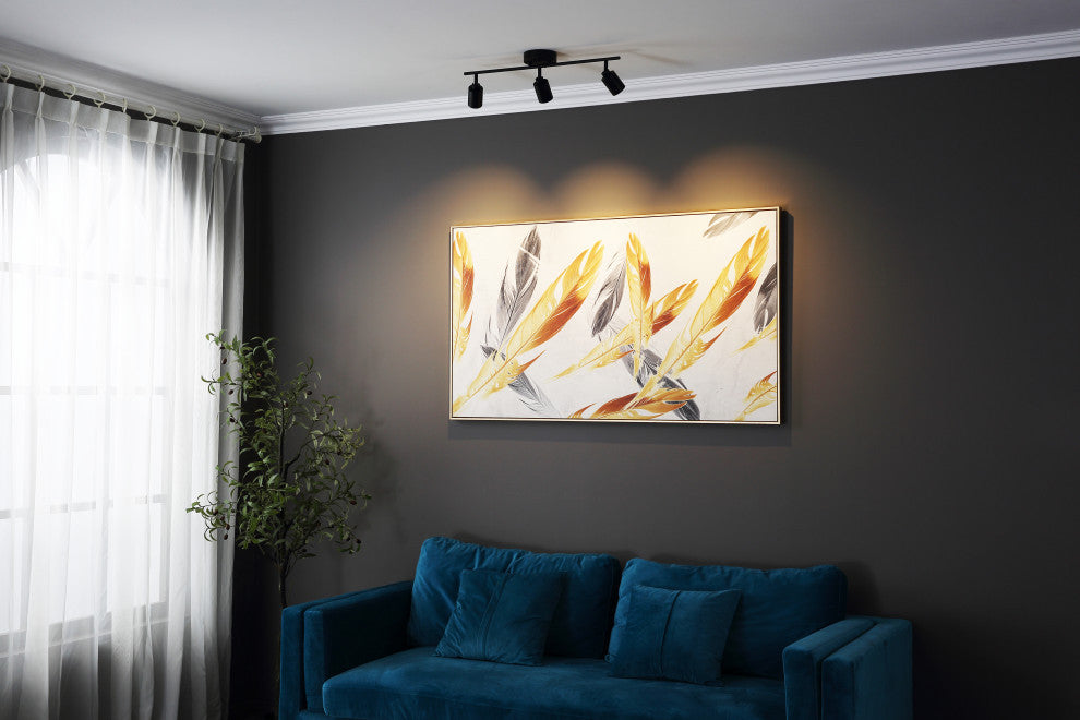 Vidalite Shura 3 Head LED Flush Mount FIxed Track Light, Black