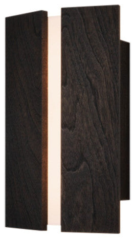 Rima LED Sconce, Dark Stained Walnut, Frosted, 3500k Led, P1 Driver